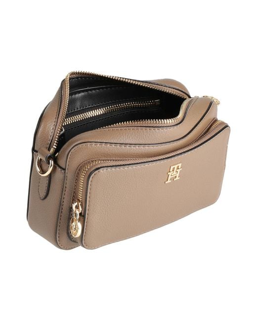 Tommy Hilfiger Brown Taupe Cross-Body Bag Polyurethane