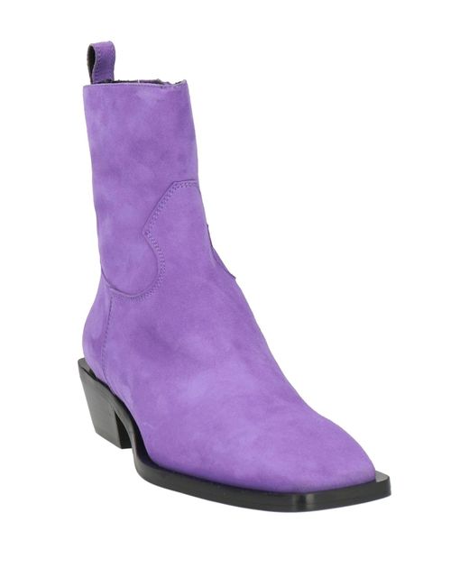 Bruglia Purple Ankle Boots Leather