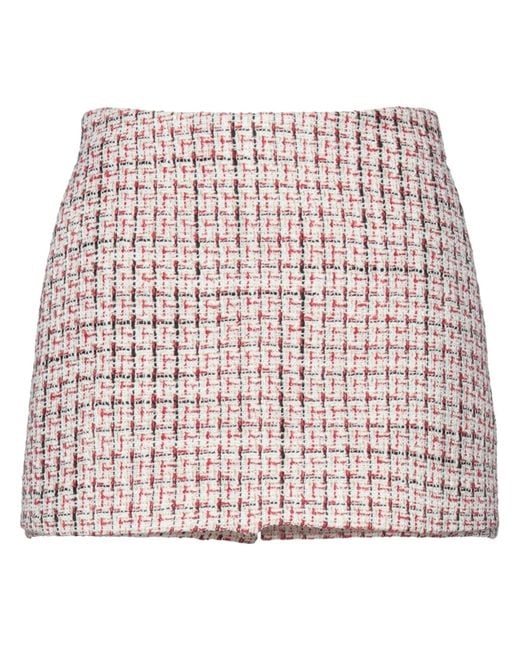 Valentino Garavani Red Ivory Shorts & Bermuda Shorts Virgin Wool, Acrylic, Polyamide, Polyester, Metallic Fiber
