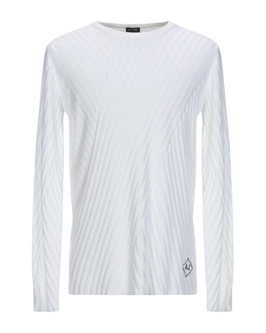 Armani Jeans White Sweater Viscose, Cotton for men