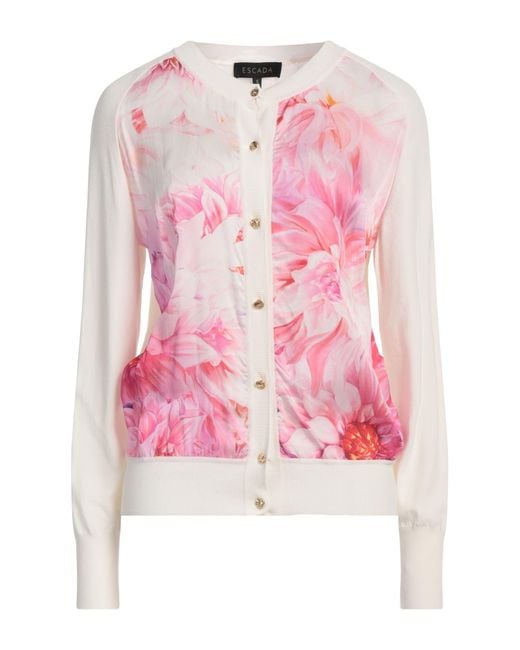 ESCADA Women's Pink Ivory Cardigan Viscose, Polyester
