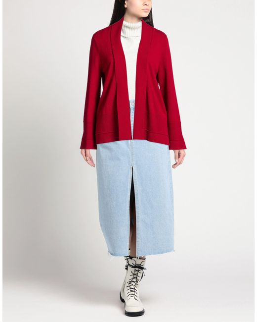 QUILISIA Red Cardigan Wool, Cashmere