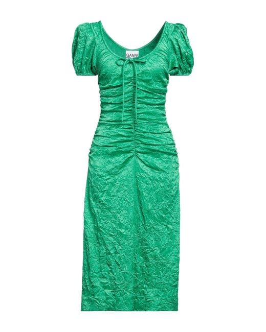 Ganni Green Midi Dress