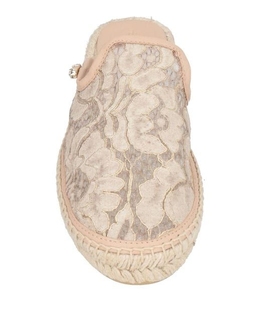 Baldinini Natural Espadrilles Leather, Textile Fibers
