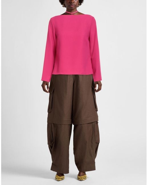 Suoli Pink Fuchsia Top Polyester, Viscose, Elastane