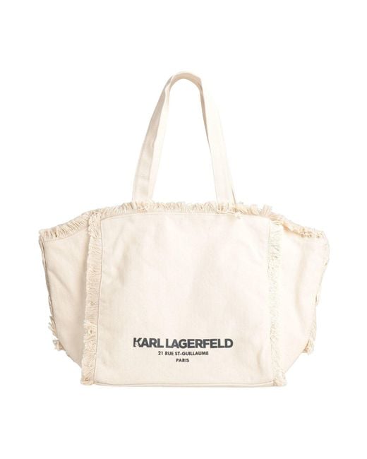 Karl Lagerfeld Natural Cream Shoulder Bag Organic Cotton, Cotton