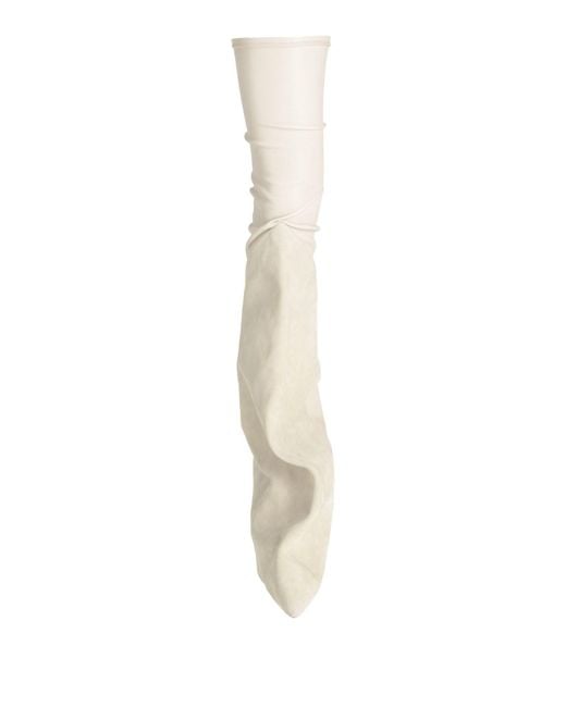 Rick Owens White Boot Leather for men