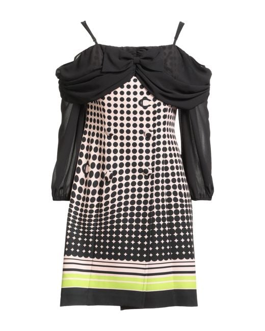 DOUBLE C Black Mini Dress Polyester, Elastane