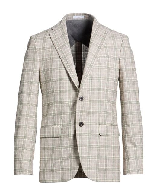 Boglioli Gray Military Blazer Wool, Silk, Polyamide for men