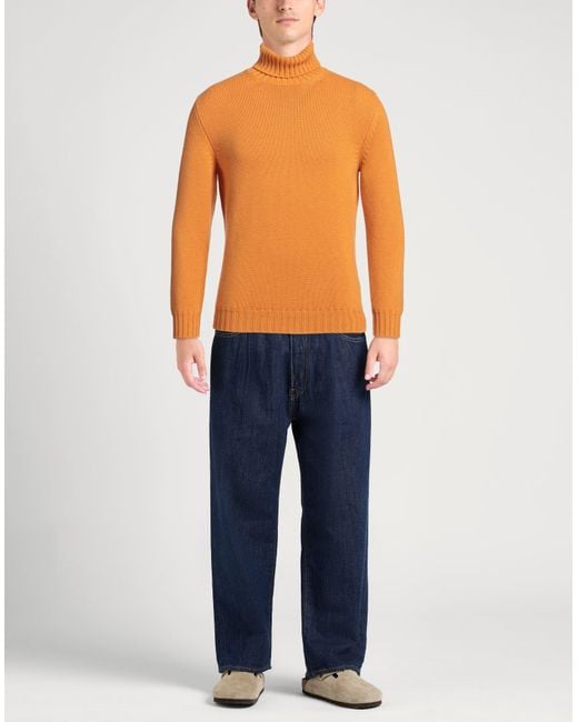 Fedeli Turtleneck Cashmere in Orange for Men Lyst