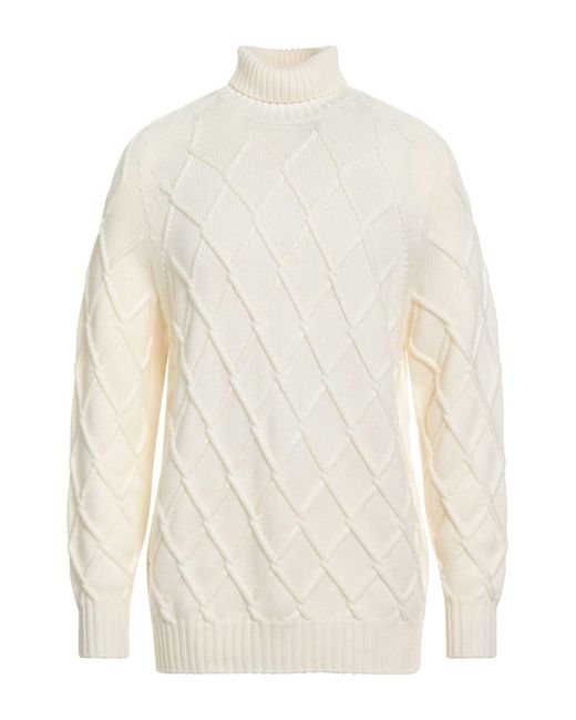 Drumohr White Turtleneck Merino Wool for men