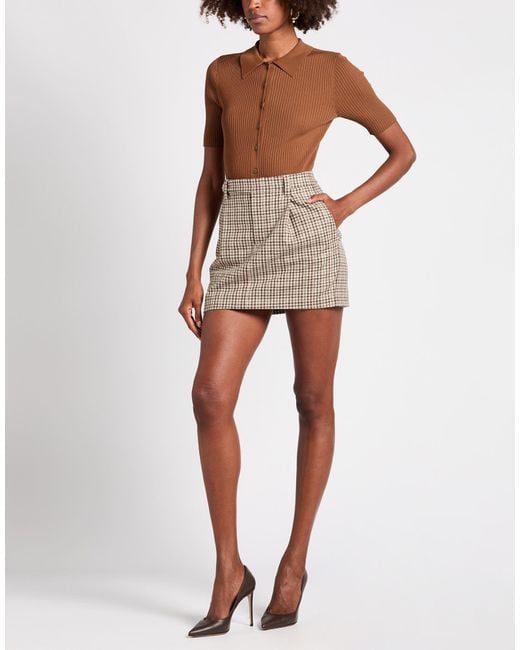 Brunello Cucinelli Natural Sand Mini Skirt Virgin Wool