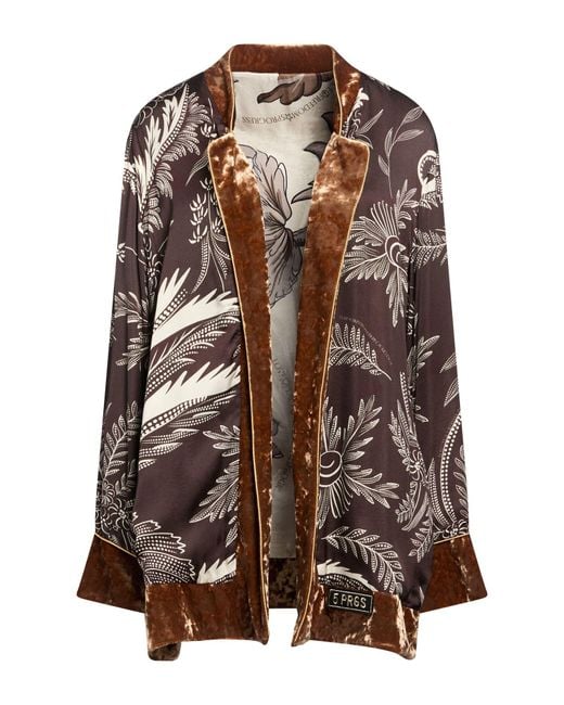 5 PROGRESS Brown Jacket Viscose, Polyester