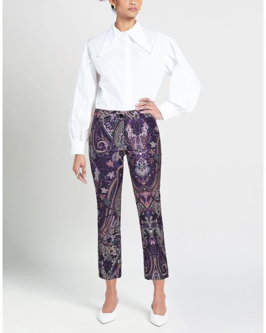 Marella Blue Pants Polyester, Elastane