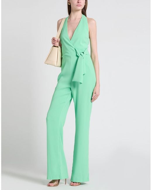 Pinko Green Jumpsuit Polyester, Elastane