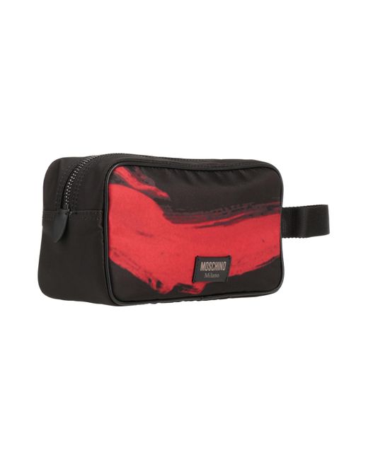 Moschino Red Beauty Case Textile Fibers, Leather for men