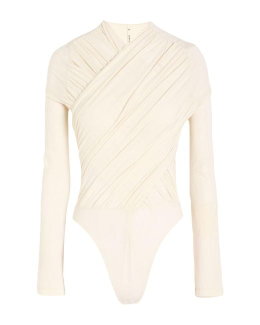 Petar Petrov White Ivory Bodysuit Viscose, Elastane