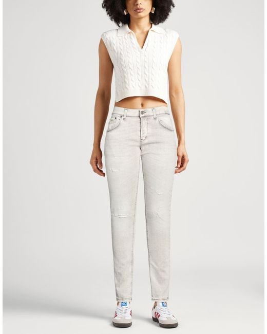Dondup White Light Jeans Cotton, Elastane