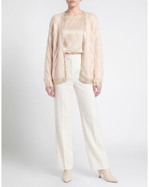 Riccardo Forconi Natural Cream Cardigan Polyester, Wool, Acrylic