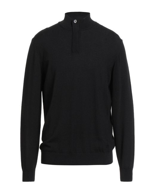Daniele Fiesoli Black Turtleneck Merino Wool for men