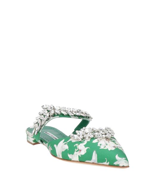 Manolo Blahnik Green Mules & Clogs