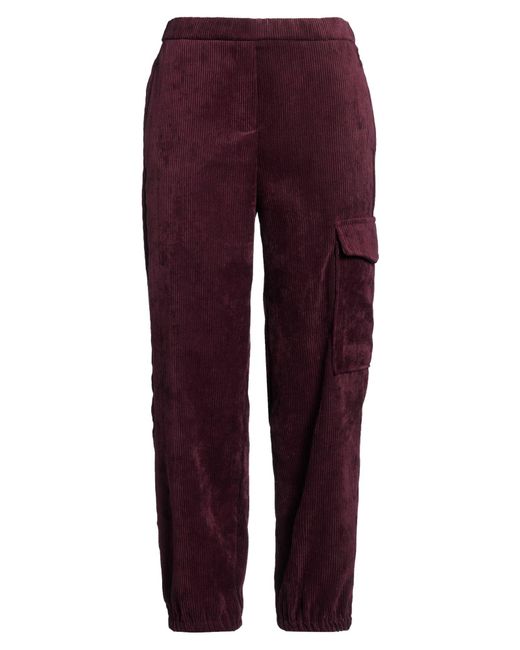 Oltre Purple Plum Pants Polyester, Polyamide, Elastane