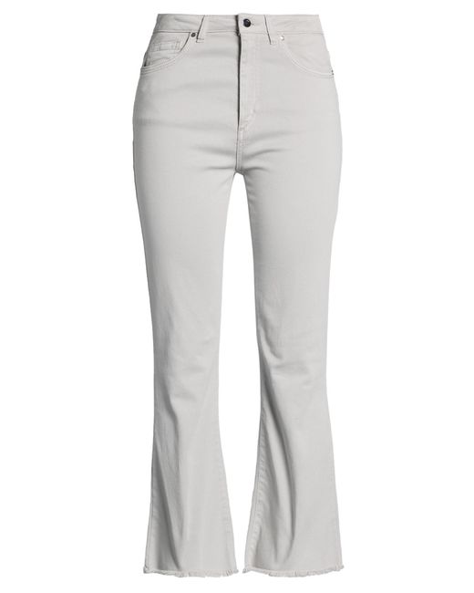 D.exterior Gray Light Pants Cotton, Elastane