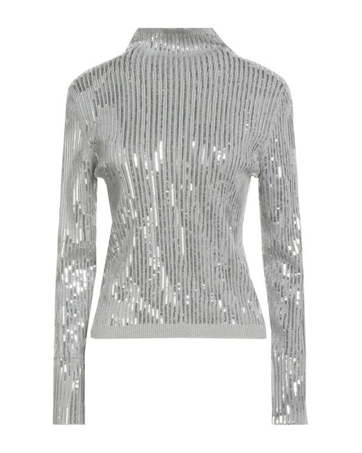 Pinko Gray Turtleneck Wool, Polyamide, Acrylic, Polyester, Metallic Fiber