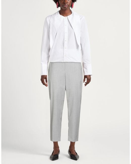 8pm Gray Pants Polyester, Virgin Wool, Rayon, Elastane