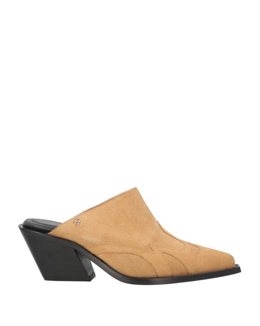 Anine Bing White Camel Mules & Clogs Leather