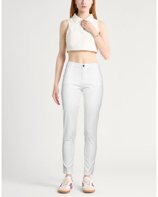 Caractere White Pants Cotton, Elastane, Polyester