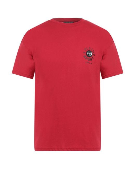 Philipp Plein Red Swim T-Shirt Cotton for men