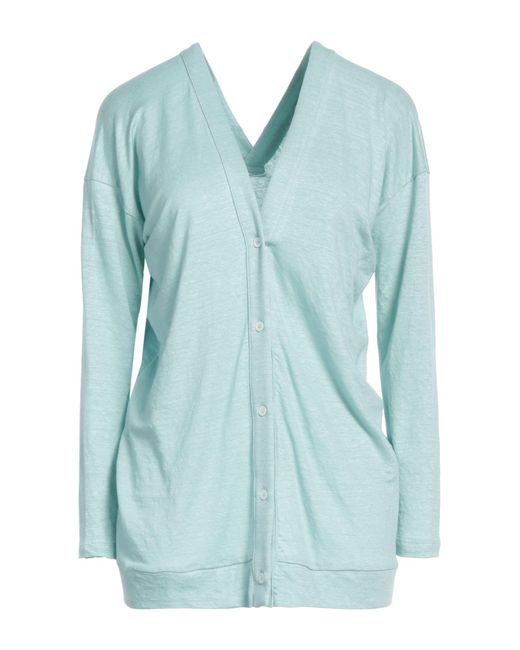 Fedeli Blue Cardigan Linen, Elastane