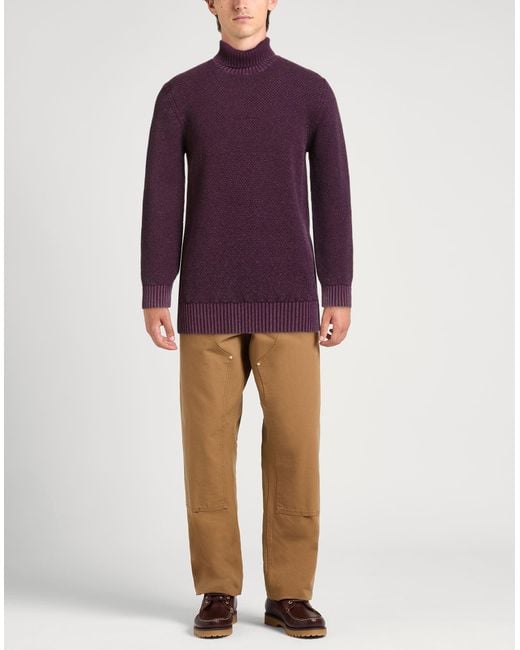 Circolo 1901 Purple Plum Turtleneck Virgin Wool for men