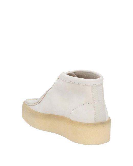 Clarks White Ankle Boots