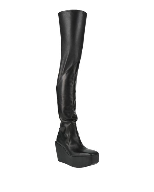 Rick Owens Black Boot Leather