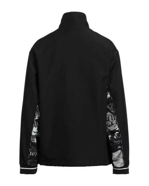 Versace Jeans Couture Black Jacket Polyester, Cotton, Polyamide, Elastane for men