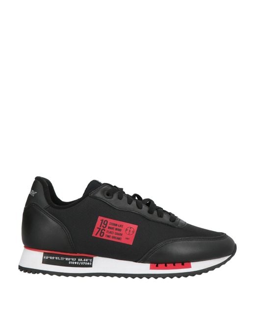 Paul & Shark Black Sneakers Leather, Synthetic Material for men