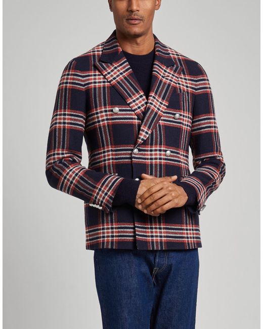 Brian Dales Blue Blazer Wool, Silk, Polyamide for men