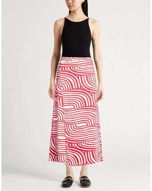 Marella Red Midi Skirt Polyester