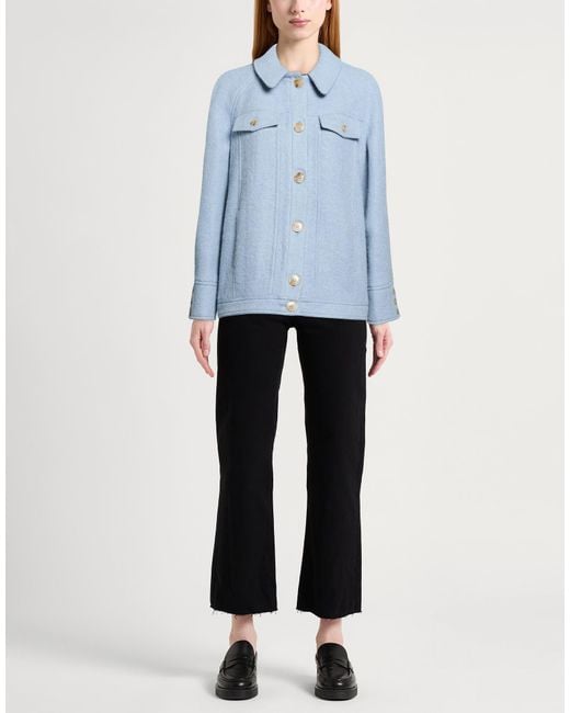 Ba&sh Blue Light Coat Wool, Polyamide, Alpaca Wool