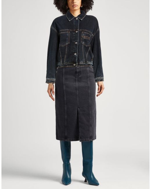 Iceberg Black Denim Outerwear Cotton