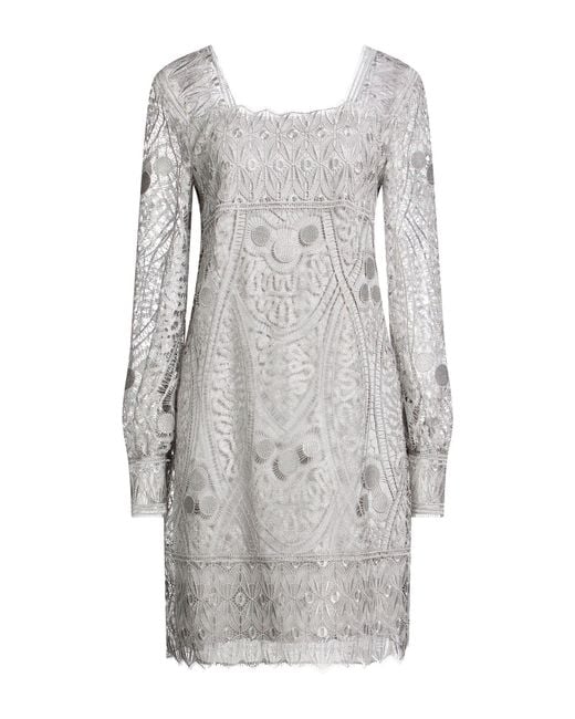 Alberta Ferretti Gray Mini Dress Polyester