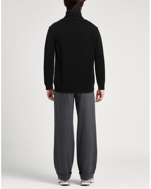 Massimo Alba Black Turtleneck Wool for men