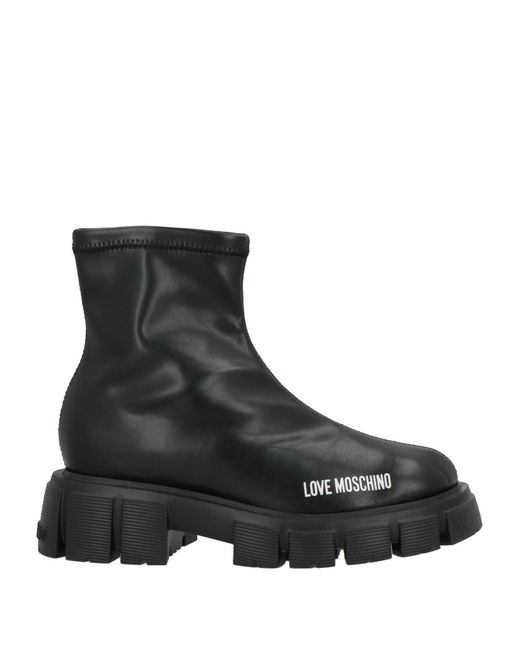 Love Moschino Black Ankle Boots Synthetisches Material