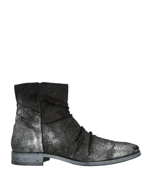 John Varvatos Black Charcoal Ankle Boots Leather for men