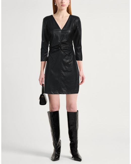 Hanita Black Mini Dress Polyester, Elastane, Polyurethane