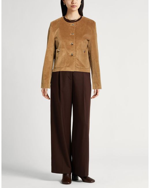 Marella Brown Light Jacket Cotton, Lyocell, Elastane