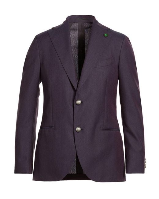 Lardini Purple Blazer Wool, Polyester for men
