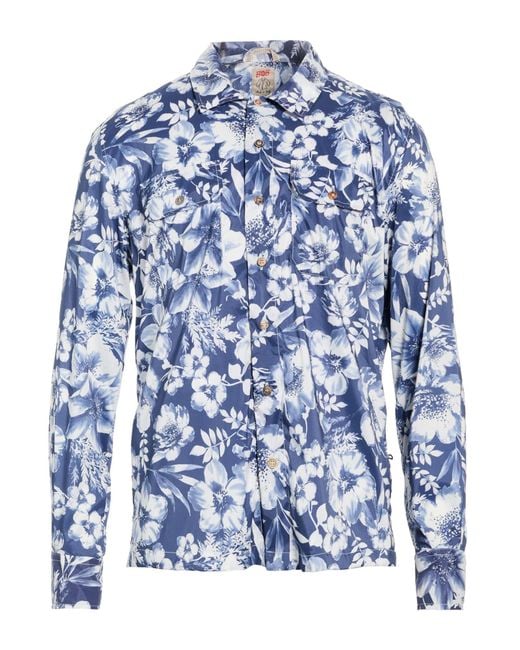 Bob Blue Shirt Polyester, Elastane for men